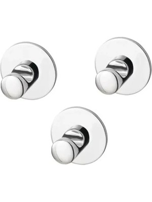 Hakay Kendinden Yapışkanlı Krom Kaplama Kanca Seti (3 Adet)