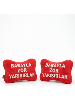 Iki Adet Lastikli Kırmızı Yastık, Tüm Araçlar Için Uyumlu