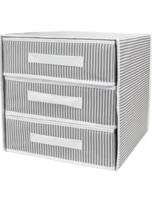 Hakay Katlanabilir Üç Çekmeceli Dolap Düzenleyici - 32X32X32 cm