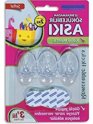 Hakay 3'lü Şeffaf Iz Bırakmayan Askı Seti, 2 kg Ağırlık Kapasitesi