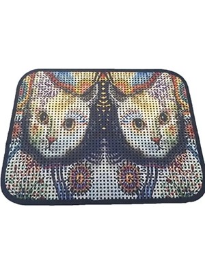 Hakay Kedi Tuvalet Önü Elekli Paspas 60 x 45 cm - Beyaz