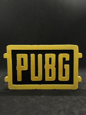 Goka 3D Craft Pubg Battlegrounds Logo Temalı Duvar Dekoru - Oyuncu Odası Tablosu - 20 x 11,5 x 1,1 cm