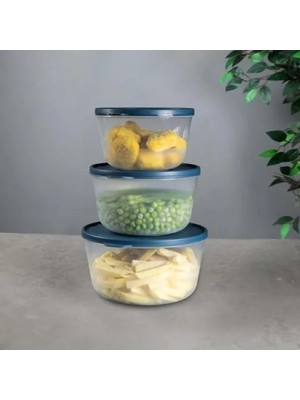 Hakay 3'lü Yuvarlak Saklama Seti (1l, 1.5l, 2.2l)