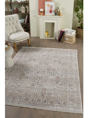 Venucci Home & Living Valeria %100 Polyester Vintage Modern Dokuma Salon Oturma Odası Halısı
