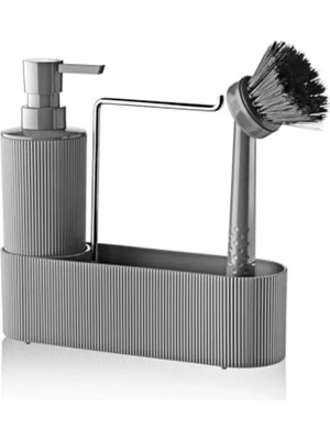 Hakay 3'lü Krom Kapaklı Deterjanlık Seti - Mutfak ve Banyo Için Düzenleyici