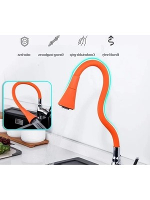 Hakay 52 cm Esnek Silikon Musluk Başlığı - Oynar ve Kıvrılabilir Su Yönlendirici