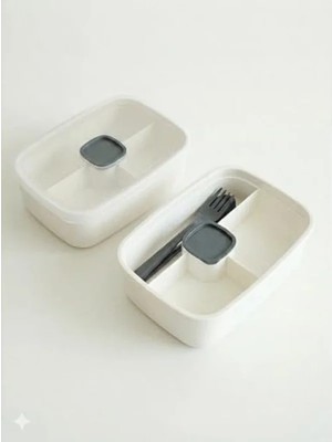 Hakay 3 Bölmeli Sızdırmaz Lunch Box - Beyaz