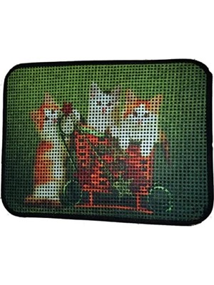 Hakay 60 x 45 cm Elekli Kedi Tuvalet Önü Paspası - Yavru Kediler