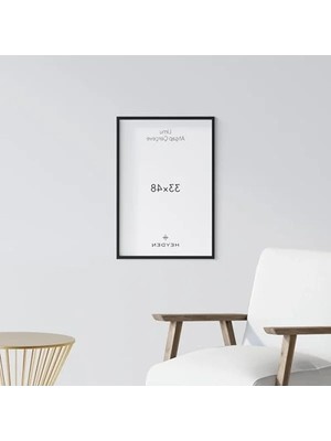 Hakay Dekoratif Ahşap Çerçeve, Fotoğraf ve Posterler Için Siyah Tasarım (33X48 Cm)