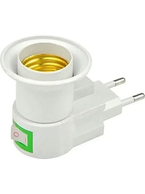 Hakay E27 Fişli Aç-Kapa Ampül Duyusu, Masa Üstü Kullanım Için (Abs + Bakır)