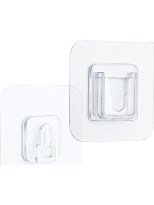 Hakay Iz Bırakmayan Kendinden Yapışkanlı Çift Taraflı Kanca Seti - 4 Çift