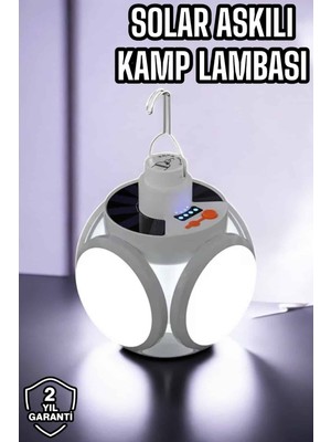 Marmara Avm Güneş Enerjili Solar Aydınlatma Kamp Çadır Lambası Şarjlı Ampül LED Şarjlı El Feneri Işıldak