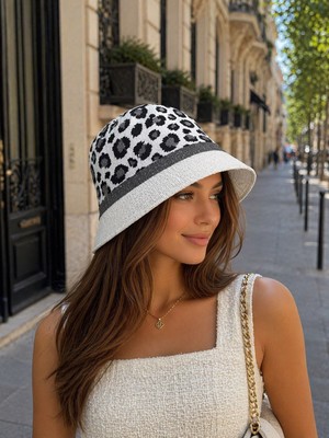 Aydın Şapkacınız Kadın Leopar Desenli Bucket Şapka | Kova Model Şık & Modern Tasarım (58-60 CM )