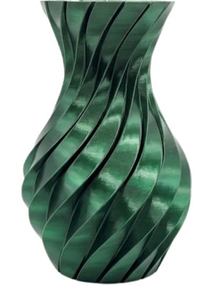 isiltikidsmoda 3D Spiral Yeşil Vazo Modern Tasarım Dekoratif Ev ve Ofis Aksesuarı - Lisinya
