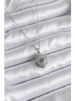 Clariss Üreticiniz 316L Çelik Gold Renk Zirkon Taşlı Göz Model Kadın Kolye YN1348