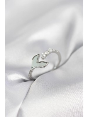 Clariss Üreticiniz Gümüş Renk Balık Kuyruğu Model Kadın Yüzük YN1348