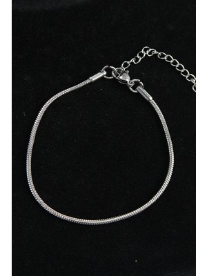 Clariss Üreticiniz 316L Çelik Oval Italyan Model Gümüş Renk Erkek Bileklik YN1348