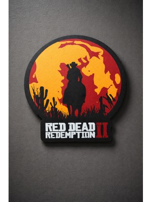 Goka 3D Craft Red Dead Redemption 2 (Rdr2) Arthur Morgan Temalı Duvar Dekoru - Oda Aksesuarı - 22 x 20 x 0,5 cm