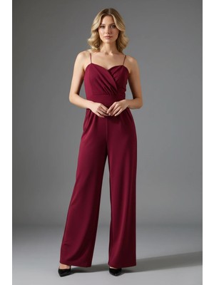 Khi-Zai Kadın Kruvaze Yaka Ithal Krep Kumaş Tulum