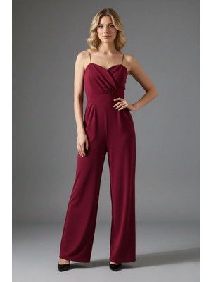 Khi-Zai Kadın Kruvaze Yaka Ithal Krep Kumaş Tulum