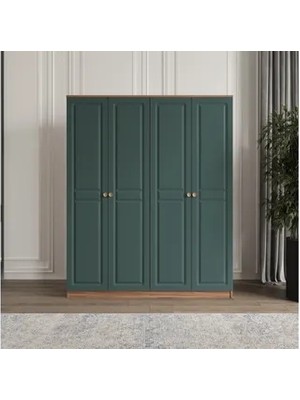 Vivense Violet Gardırop, Yeşil, 4 Kapaklı