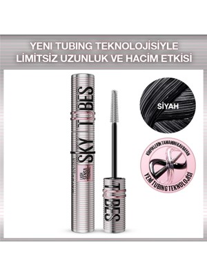 Maybelline New York Lash Sensational Sky Tubes Maskara - Limitsiz Uzunluk ve Hacim Etkisi Veren Tubing Maskara