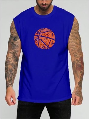 Punix Punıx Büyük Beden Motto Yazılı Basketbol Topu Baskılı Ter Tutmayan  Erkek Yazlık Kolsuz Battal T-Shırt