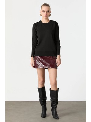 Accort Basic Triko Kazak-Siyah