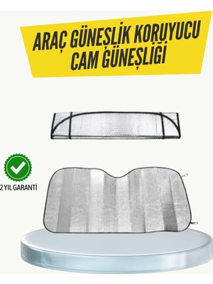 Decostyle Metalize Reflektörlü Katlanabilir Araç Güneşliği – Yüksek Performanslı Isı ve Uv Koruması