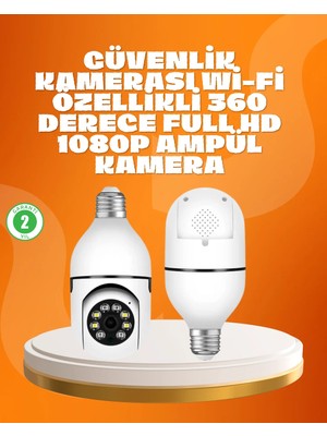 TeknoKapsül Tam Karanlıkta Görüntüleme Sağlayan 1080P Ampul Güvenlik Kamerası