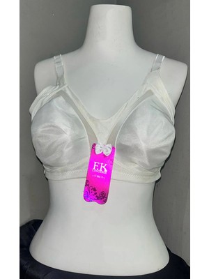 F.k Kadın Tül Detaylı Balensiz Toparlayıcı Ekru Sütyen