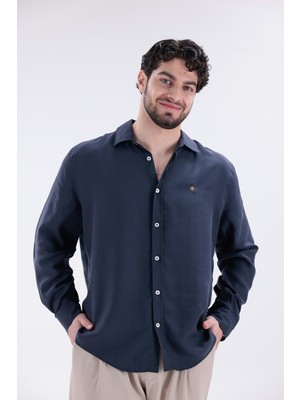 %100 Tencel Regular Kesim Uzun Kollu Gömlek
