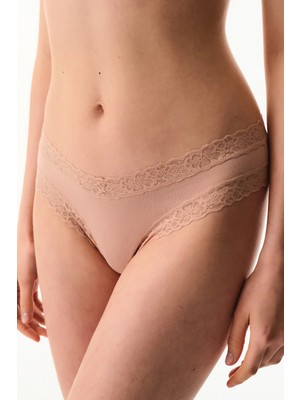 Penti Bej Comfy Pamuklu Brazilian Külot