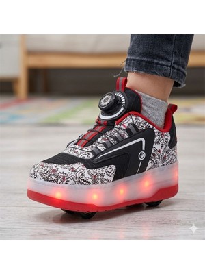 Rungo Patenli Kaykaylı Işıklı Kız Erkek Çocuk Spor Sneakers Ayakkabı