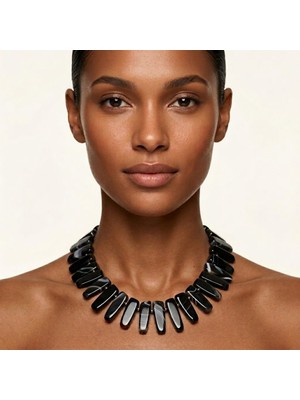 THEIA GemWorks Amarys - Akik ve Hematit Taşlı El Yapımı Kolye