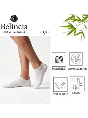 Bambu Erkek Sneaker Çorap/dikişsiz/koku Karşıtı 3'lü Paket