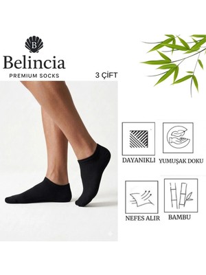 Bambu Erkek Sneaker Çorap/dikişsiz/koku Karşıtı 3'lü Paket