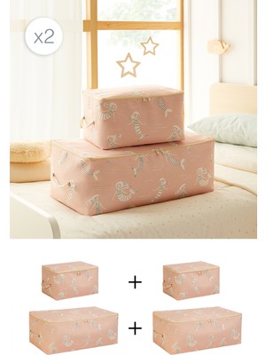 Ocean Home Textile 4'lü Çocuk Odası Deniz Kızı Hurç Set 2 Adet 30 x 22 x 18 / 2 Adet 52 x 28 x 21 cm