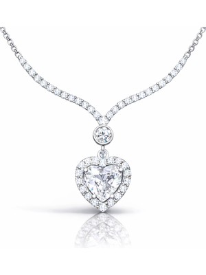 Gümüş Beyaz Zirkon Taşlı Kadın Kolye