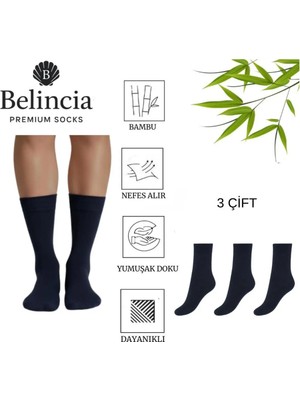 Bambu Erkek Soket Çorap/uzun Düz/dikişsiz/koku Karşıtı 3'lü Paket