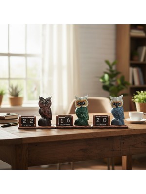 Fırsatkolik Ahşap Baykuş Takvim  Büyük Boy