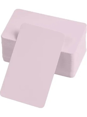 Fırsatkolik Boş Kelime Kartları 5x8 cm - 50 Adet Oval Kenarlı | Tabu &amp; Not Kartları - Pembe