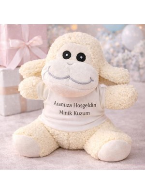 Fırsatkolik Aramıza Hoşgeldin Minik Kuzum Tişörtlü Sevimli Peluş Kuzu