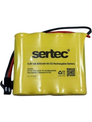 Fırsatkolik Sertec 4.8V 4S1P Aa 800 Mah Kablo + Siyah Konnektörlü Oyuncak Pili