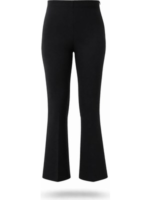 5in1Canpolat Siyah Mini Flare Pantolon