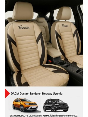 Naz Oto Formentor Tay Tüyü Oto Koltuk Kılıfı Bej (Dacia Sandero-Stepway-Duster Uyumlu)