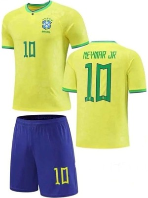 Sidas Brezilya 2023/24 Yeni Sezon Neymar Jr Çocuk Forması Şort Çorap 3'lü Set