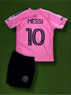 Sidas Yeni Sezon Inter Miami Pembe Messi Çocuk Forma Takımı 4'lü Set Çorap+Bileklik Hediye