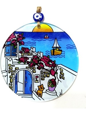 İsingir Shopping Kedili Hayal Evi 15 Santimetre Füzyon Cam Duvar Dekoru