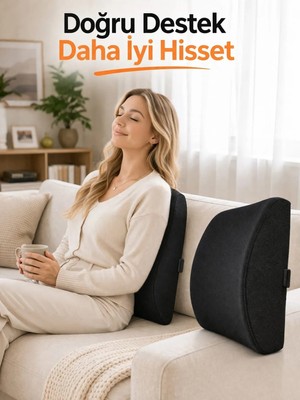 Visko Ortopedik Sandalye Bel Minderi Sırt Dayama Yastık Koltuk Minderi Bel Destek Yastık Ofis